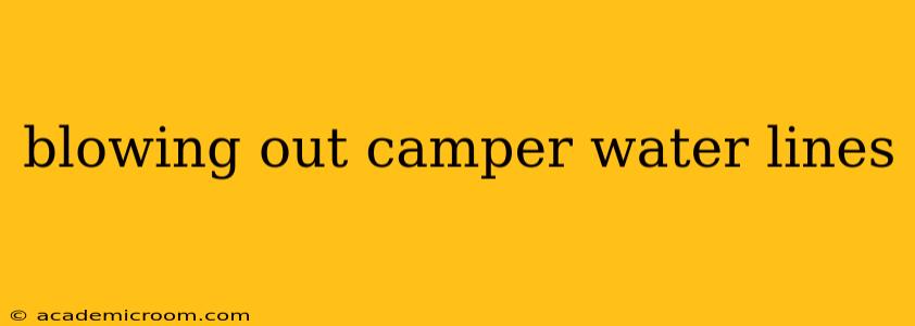 blowing out camper water lines