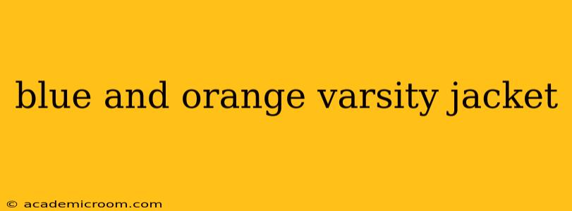 blue and orange varsity jacket
