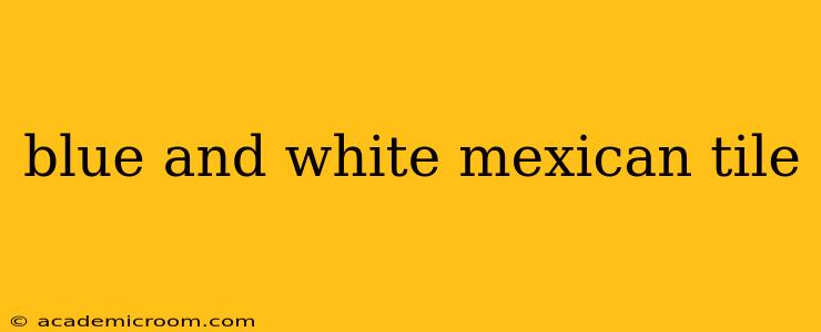 blue and white mexican tile
