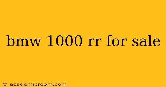 bmw 1000 rr for sale