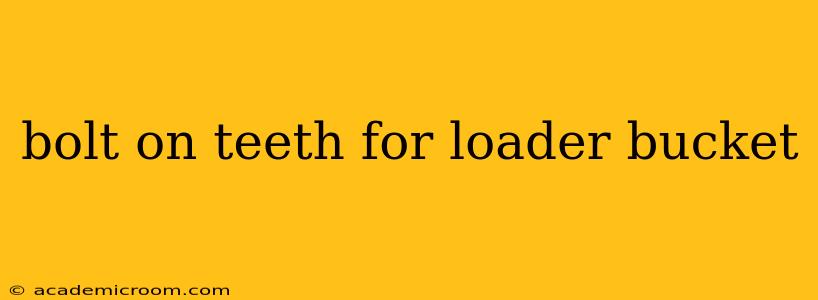 bolt on teeth for loader bucket