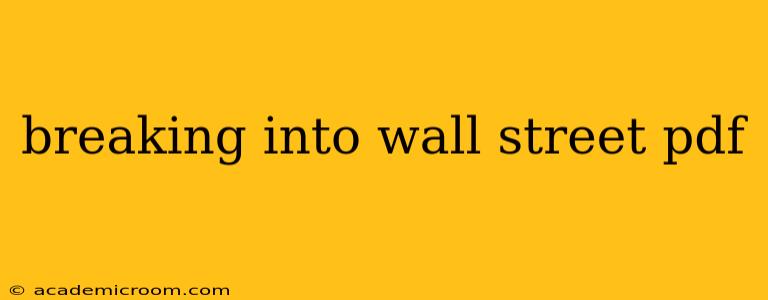 breaking into wall street pdf