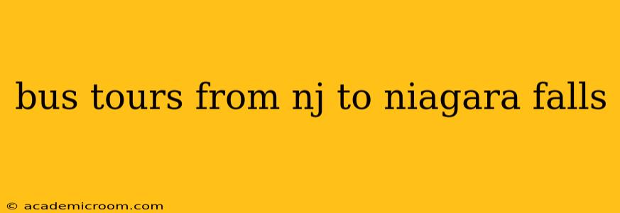 bus tours from nj to niagara falls