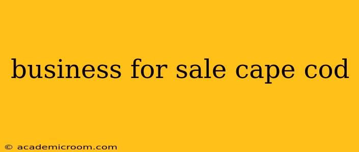 business for sale cape cod