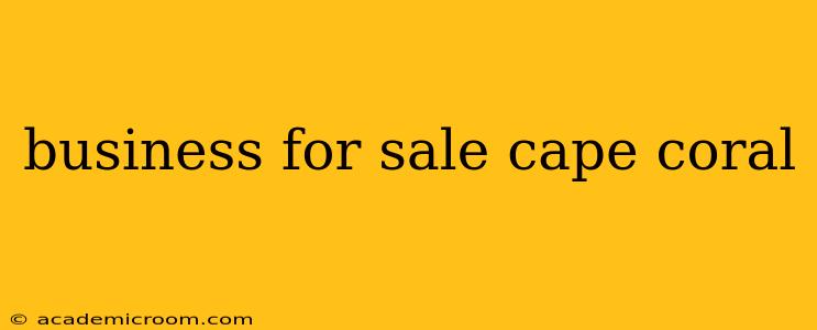 business for sale cape coral