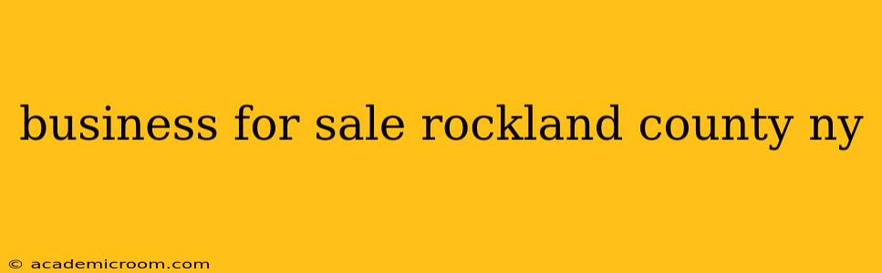 business for sale rockland county ny