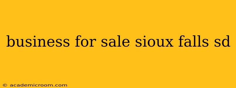 business for sale sioux falls sd