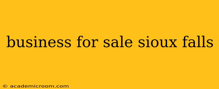 business for sale sioux falls