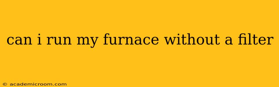 can i run my furnace without a filter