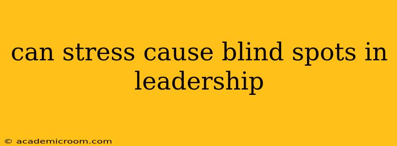can stress cause blind spots in leadership