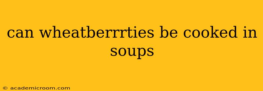 can wheatberrrties be cooked in soups