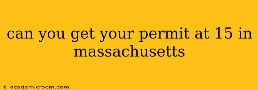 can you get your permit at 15 in massachusetts