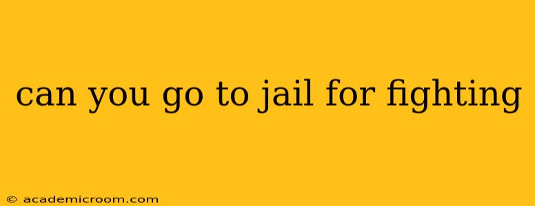 can you go to jail for fighting