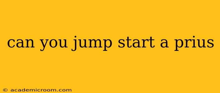 can you jump start a prius