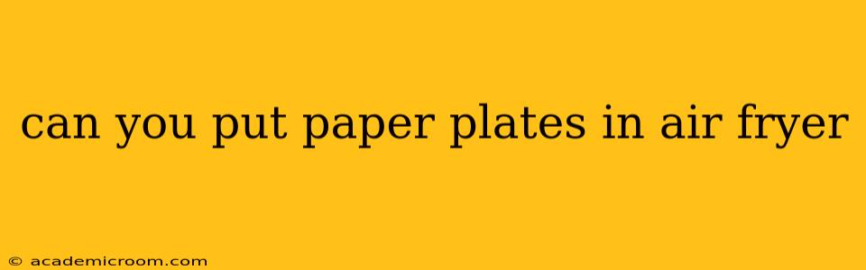 can you put paper plates in air fryer