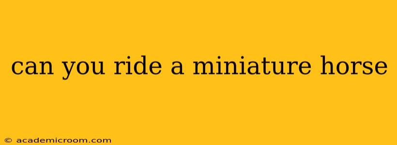 can you ride a miniature horse