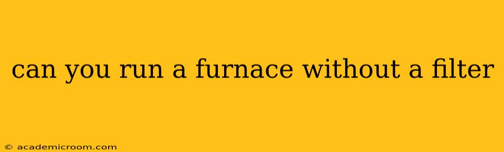can you run a furnace without a filter