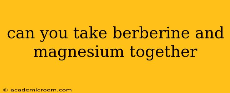can you take berberine and magnesium together