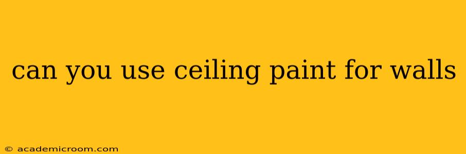 can you use ceiling paint for walls