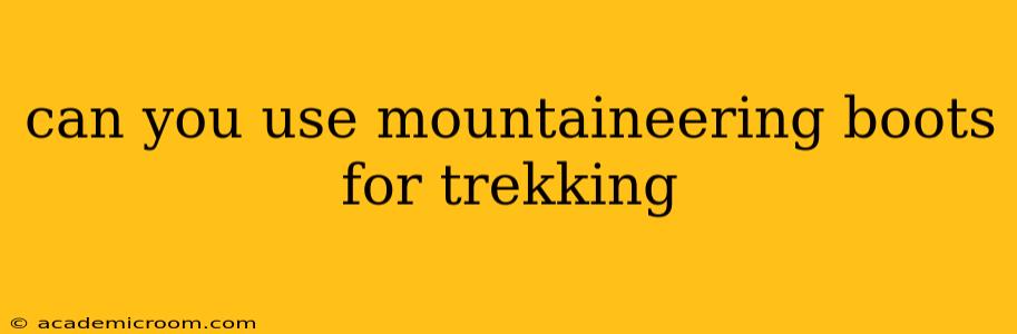 can you use mountaineering boots for trekking