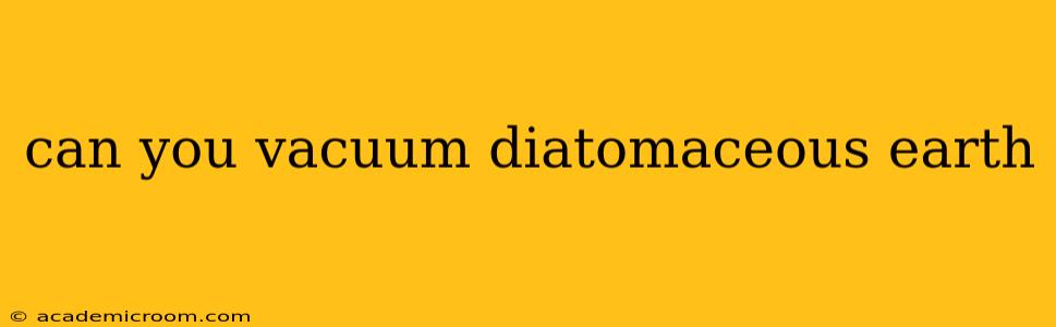 can you vacuum diatomaceous earth