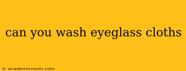 can you wash eyeglass cloths
