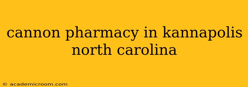 cannon pharmacy in kannapolis north carolina