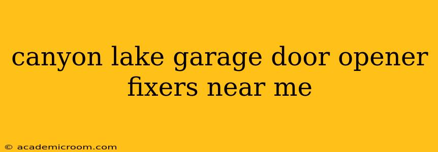 canyon lake garage door opener fixers near me