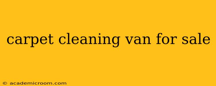 carpet cleaning van for sale