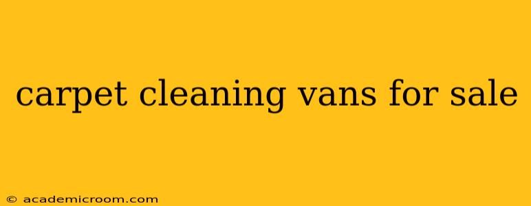 carpet cleaning vans for sale