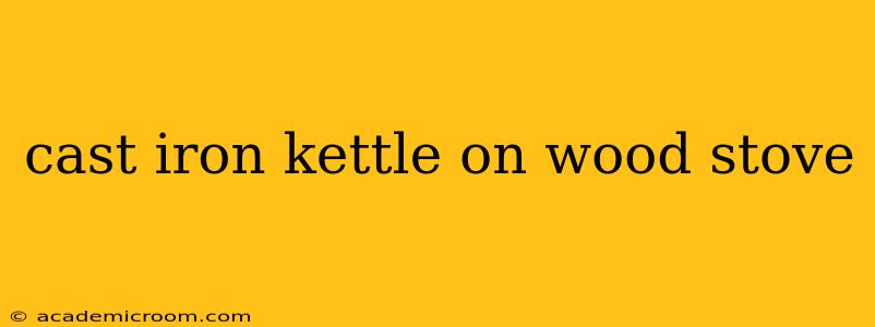 cast iron kettle on wood stove