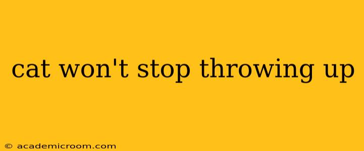 cat won't stop throwing up