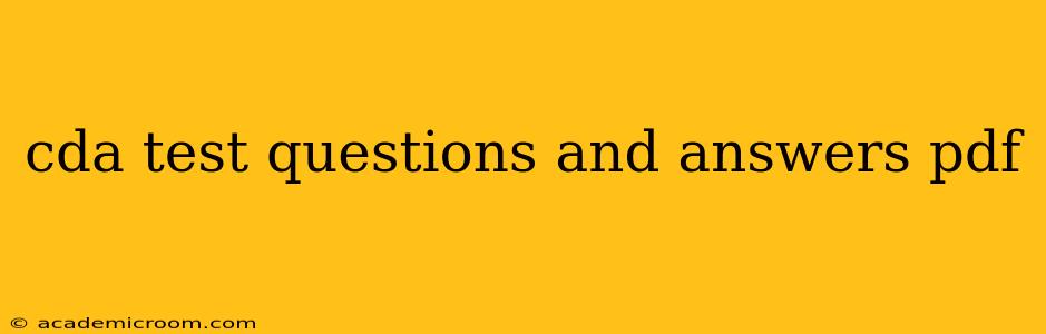 cda test questions and answers pdf