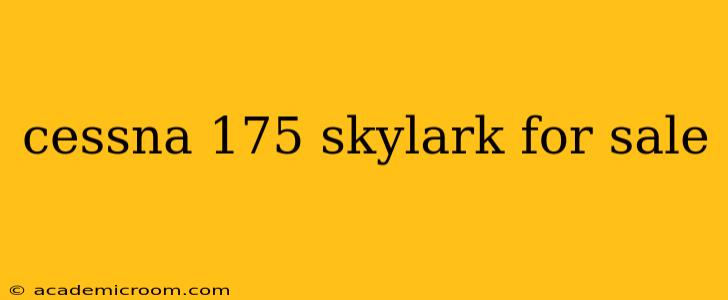 cessna 175 skylark for sale