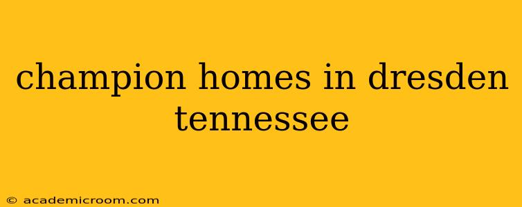 champion homes in dresden tennessee