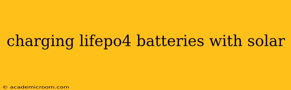 charging lifepo4 batteries with solar