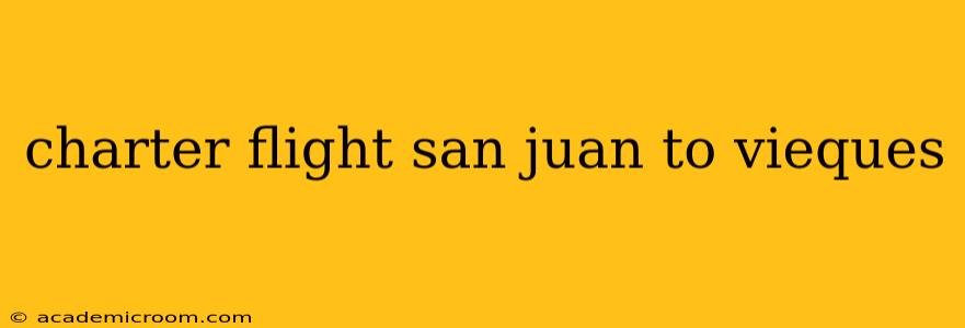 charter flight san juan to vieques