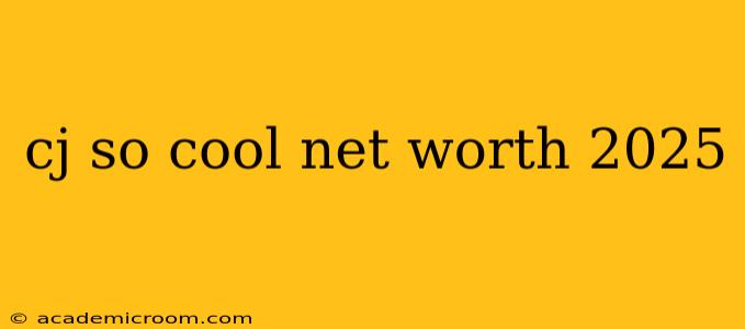 cj so cool net worth 2025