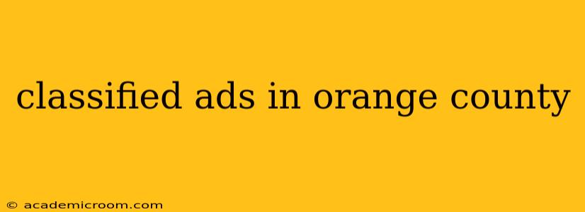 classified ads in orange county