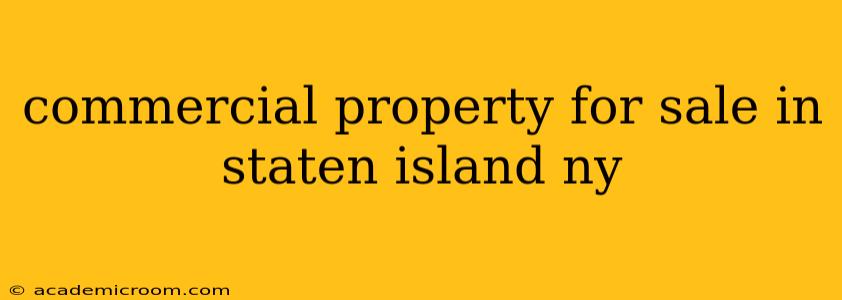 commercial property for sale in staten island ny
