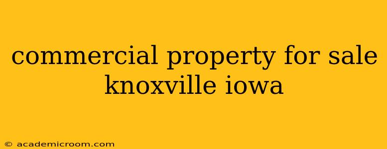 commercial property for sale knoxville iowa