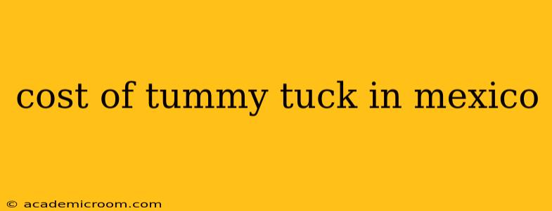 cost of tummy tuck in mexico