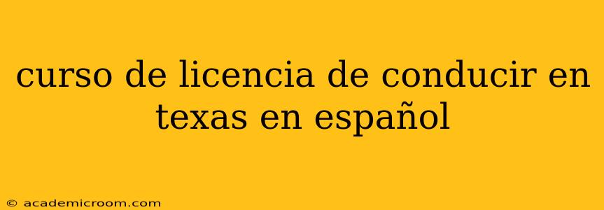 curso de licencia de conducir en texas en español