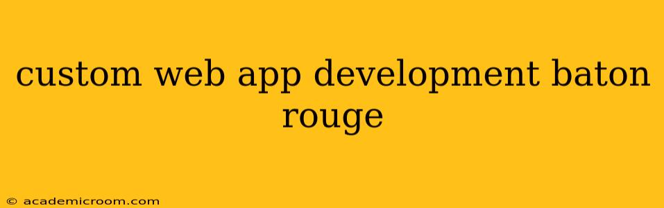 custom web app development baton rouge
