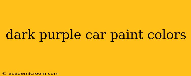 dark purple car paint colors