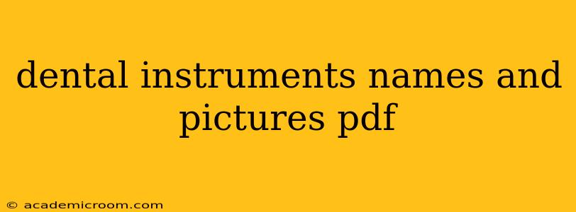 dental instruments names and pictures pdf