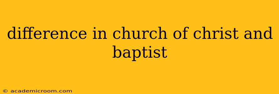 difference in church of christ and baptist