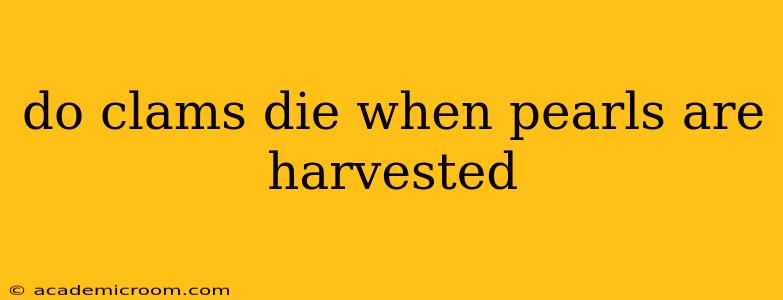 do clams die when pearls are harvested