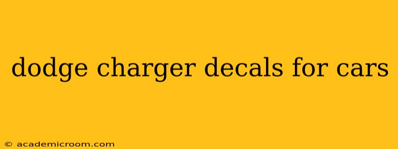 dodge charger decals for cars