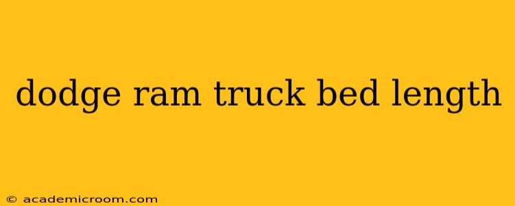 dodge ram truck bed length